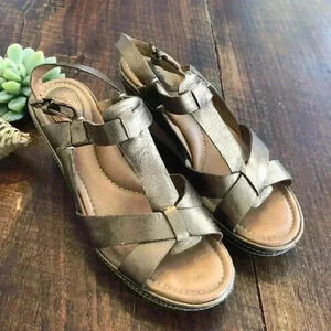 FOSSIL | Metallic Cork Wedge Sandals